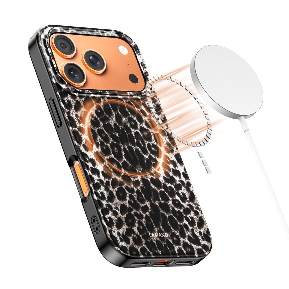MagSafe futrola za Apple iPhone 17 Pro, Tech-Protect, Lamano Leopard, Crna