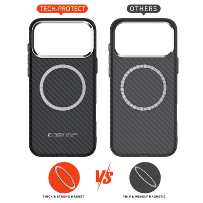Futrola MagSafe za Apple iPhone 17 Pro, Tech-Protect, Ion Carbon, Crna