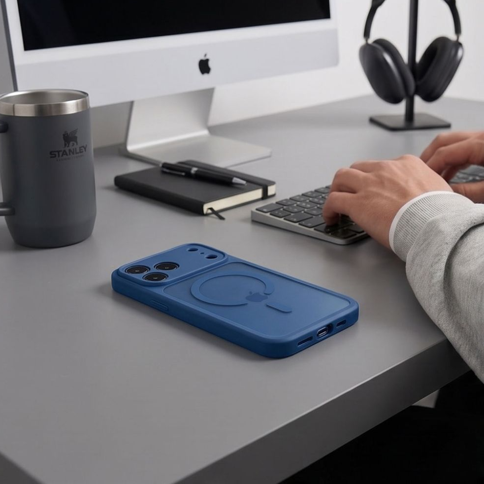 MagSafe maska za Apple iPhone 18 Pro Max / 17 Pro Max, Tech-Protect, BasicMag, Mat Tamnoplava