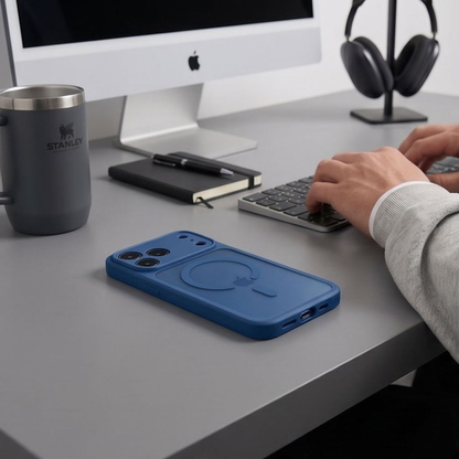 MagSafe maska za Apple iPhone 18 Pro Max / 17 Pro Max, Tech-Protect, BasicMag, Mat Tamnoplava