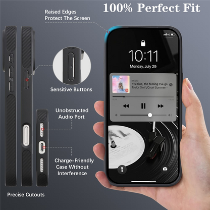 MagSafe futrola za Apple iPhone 17 Pro Max, OEM, Carbon Metal Ring, Crna
