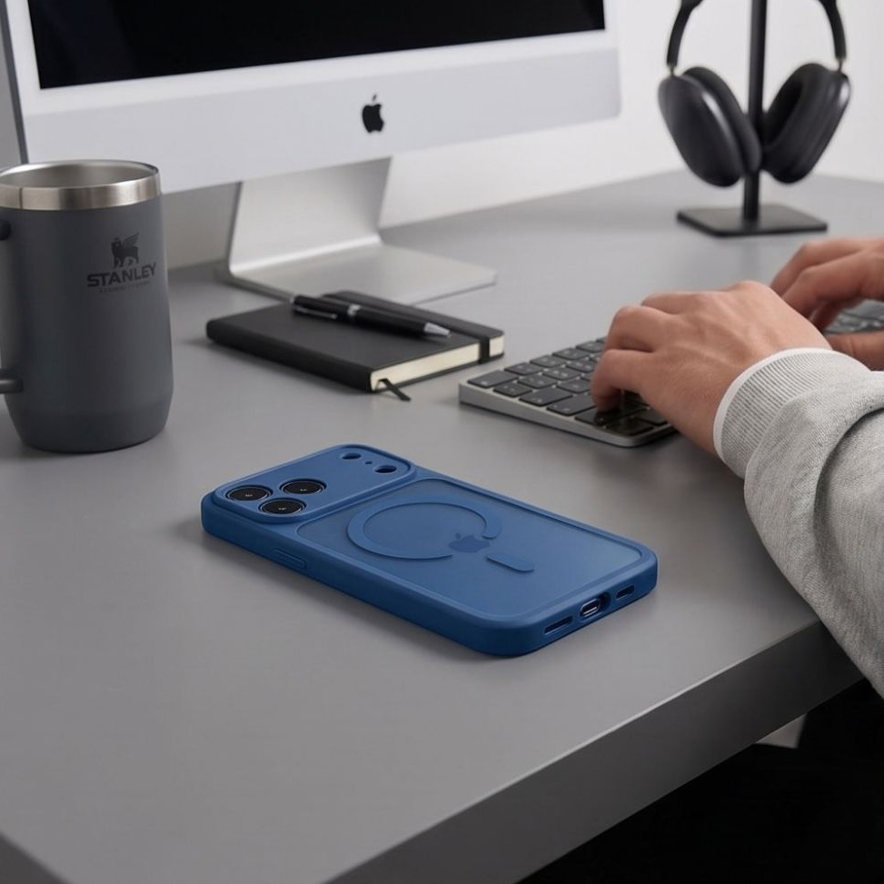 MagSafe maska za Apple iPhone 18 Pro / 17 Pro, Tech-Protect, BasicMag, Mat Tamnoplava