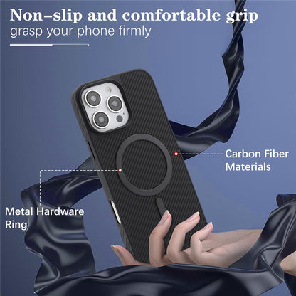 MagSafe futrola za Apple iPhone 16 Pro Max, OEM, Carbon Metal Ring, Crna