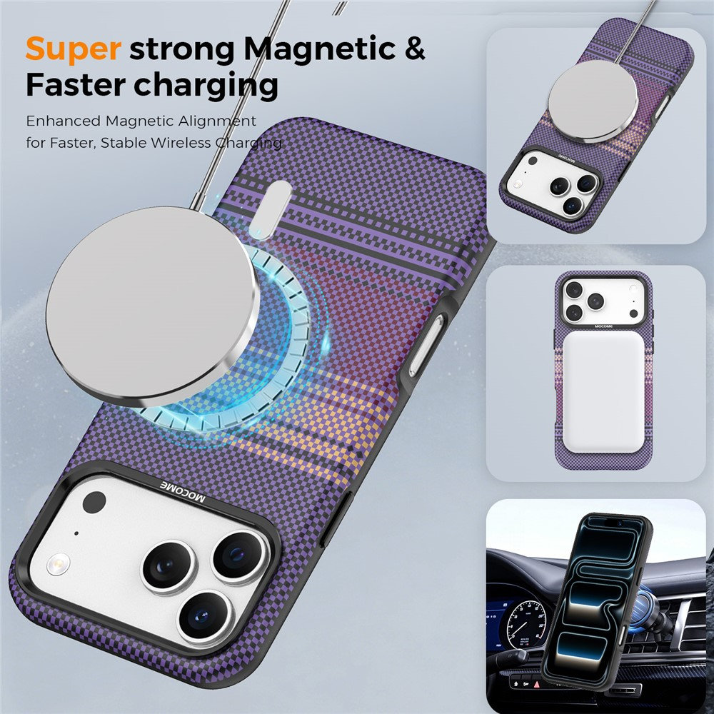 MagSafe maska za Apple iPhone 17 Pro, OEM, Gradient Rainbow, Ljubičasta
