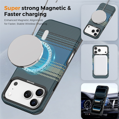 MagSafe maska za Apple iPhone 17 Pro Max, OEM, Gradient Rainbow, Tamnoplava