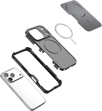 MagSafe futrola za Apple iPhone 18 Pro / 17 Pro, OEM, Karbonska i Zaštita Uglova, Crna