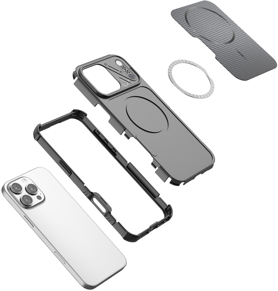 MagSafe futrola za Apple iPhone 18 Pro Max / 17 Pro Max, OEM, Karbonska i Zaštita Uglova, Ljubičasta