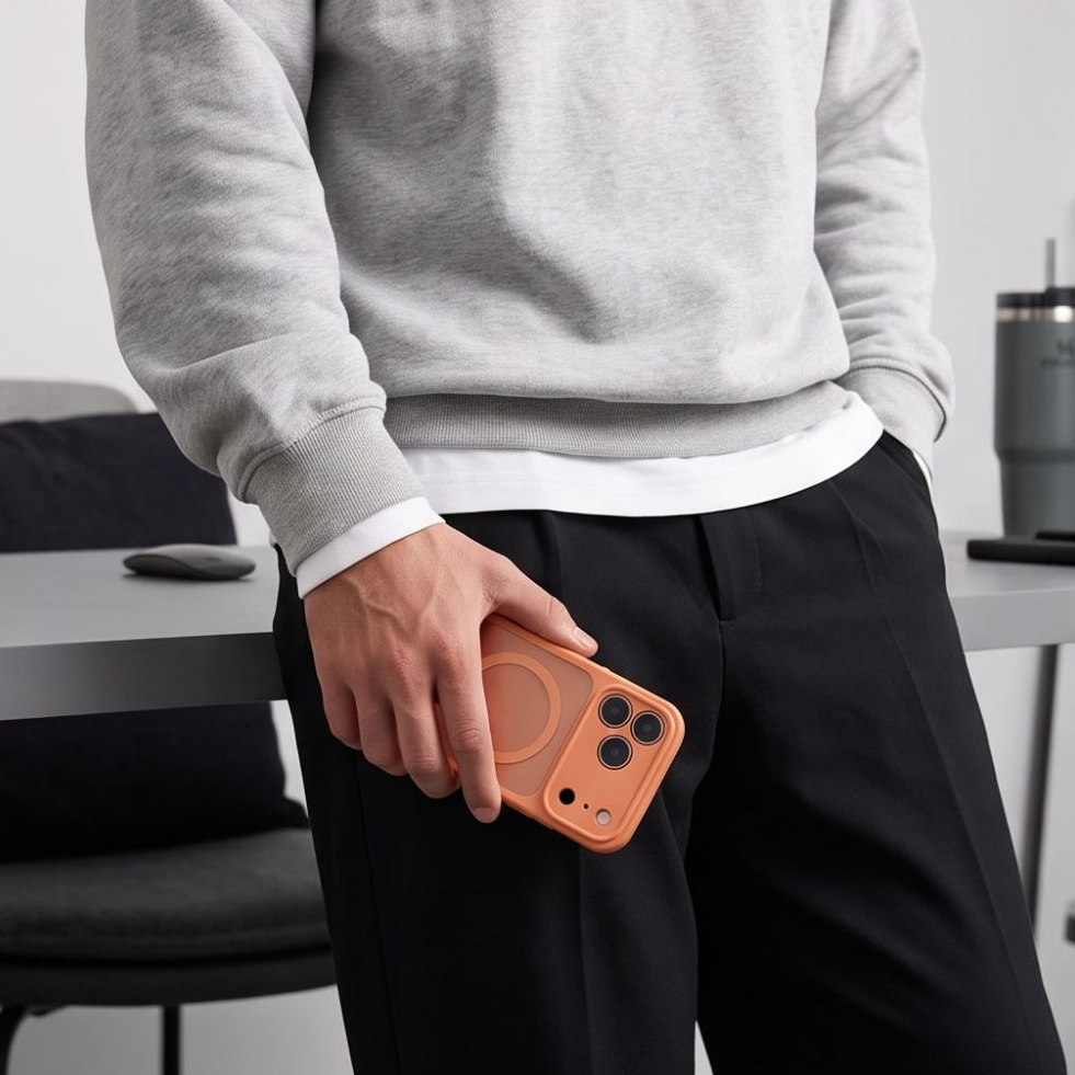 MagSafe maska za Apple iPhone 18 Pro / 17 Pro, Tech-Protect, BasicMag, Mat narančasta