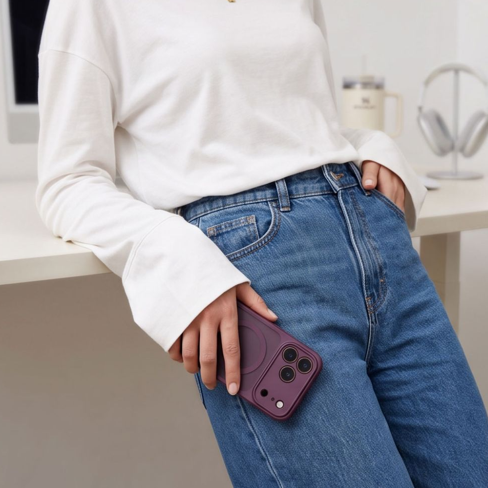 MagSafe maska za Apple iPhone 18 Pro / 17 Pro, Tech-Protect, BasicMag, Mat bordo