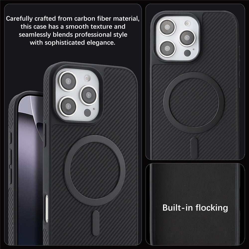 MagSafe futrola za Apple iPhone 16 Pro Max, OEM, Carbon Metal Ring, Crna