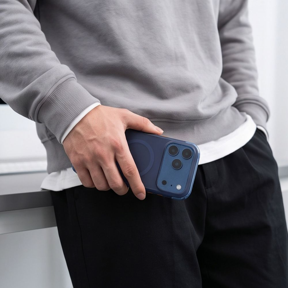 MagSafe maska za Apple iPhone 18 Pro / 17 Pro, Tech-Protect, MagAir CC, Mat Tamnoplava