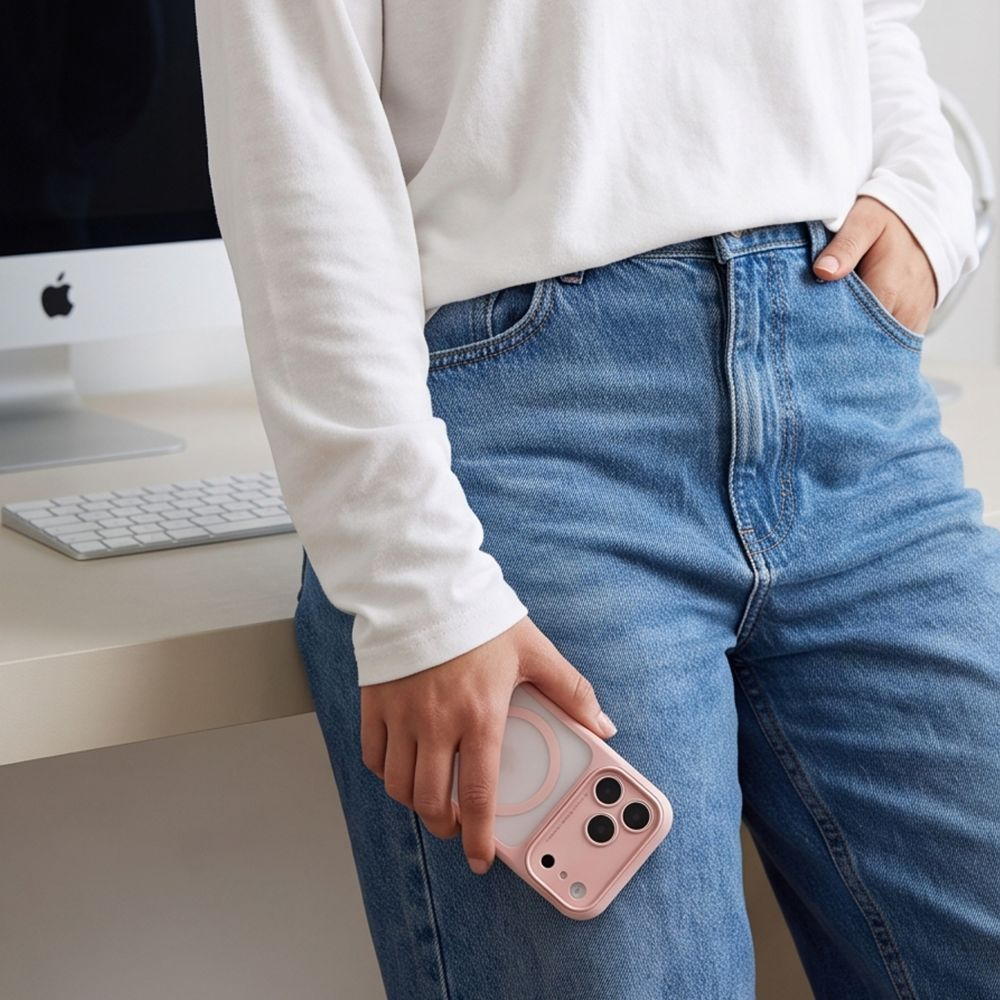 MagSafe maska za Apple iPhone 18 Pro / 17 Pro, Tech-Protect, MagPeak CC, mat ružičasta