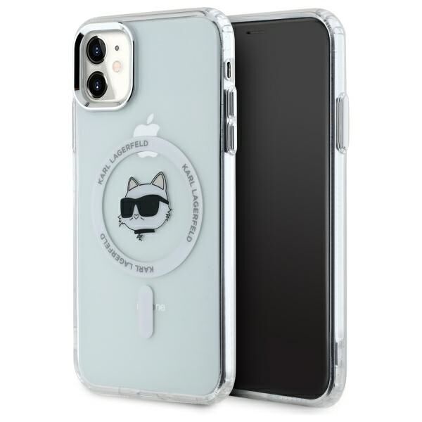 Futrola MagSafe za Apple iPhone 11, Karl Lagerfeld, IML Metal Choupette's Head, Bijela