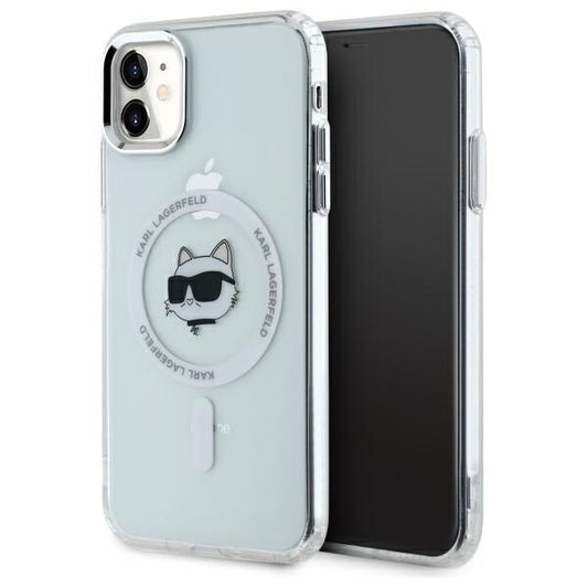 Futrola MagSafe za Apple iPhone 11, Karl Lagerfeld, IML Metal Choupette's Head, Bijela