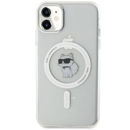 Futrola MagSafe za Apple iPhone 11, Karl Lagerfeld, IML Metal Choupette's Head, Bijela