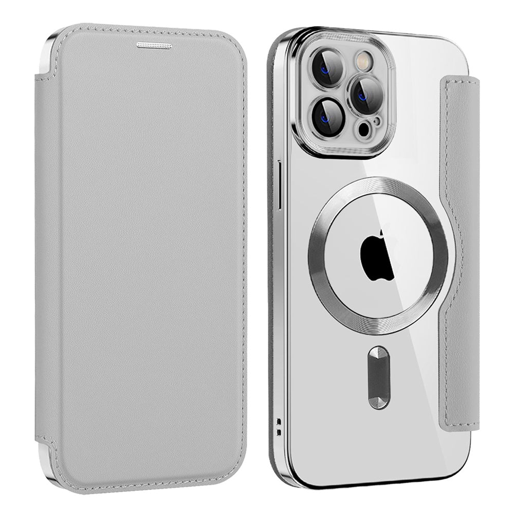 MagSafe futrola za Apple iPhone 11 Pro Max, Techsuit, SmartMag Book, Siva