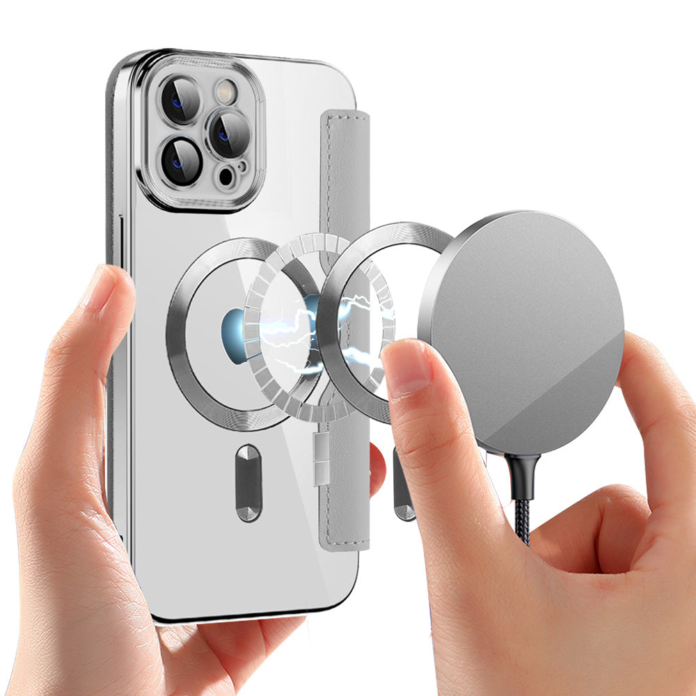 MagSafe futrola za Apple iPhone 11 Pro Max, Techsuit, SmartMag Book, Siva