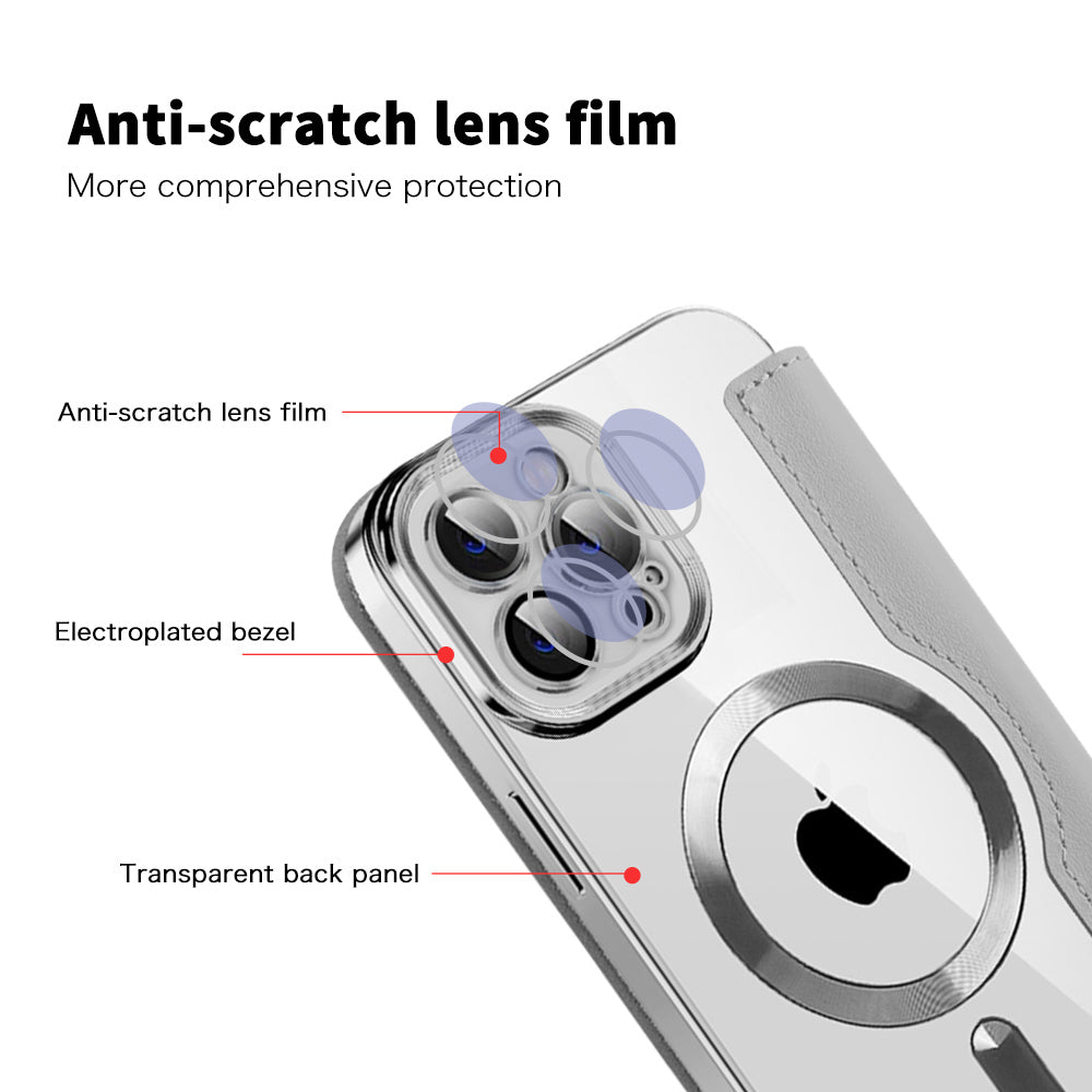 MagSafe futrola za Apple iPhone 11 Pro Max, Techsuit, SmartMag Book, Siva