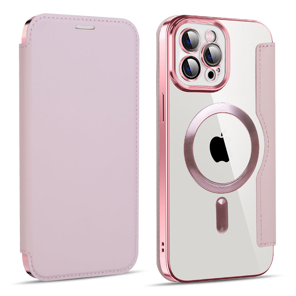 MagSafe futrola za Apple iPhone 11 Pro Max, Techsuit, SmartMag Book, Ružičasta