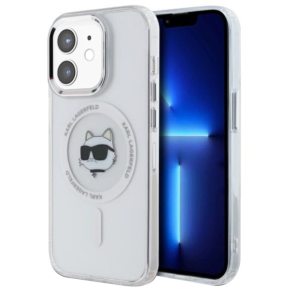 Futrola MagSafe za Apple iPhone 12 / 12 Pro, Karl Lagerfeld, IML Metal Choupette's Head, Bijela