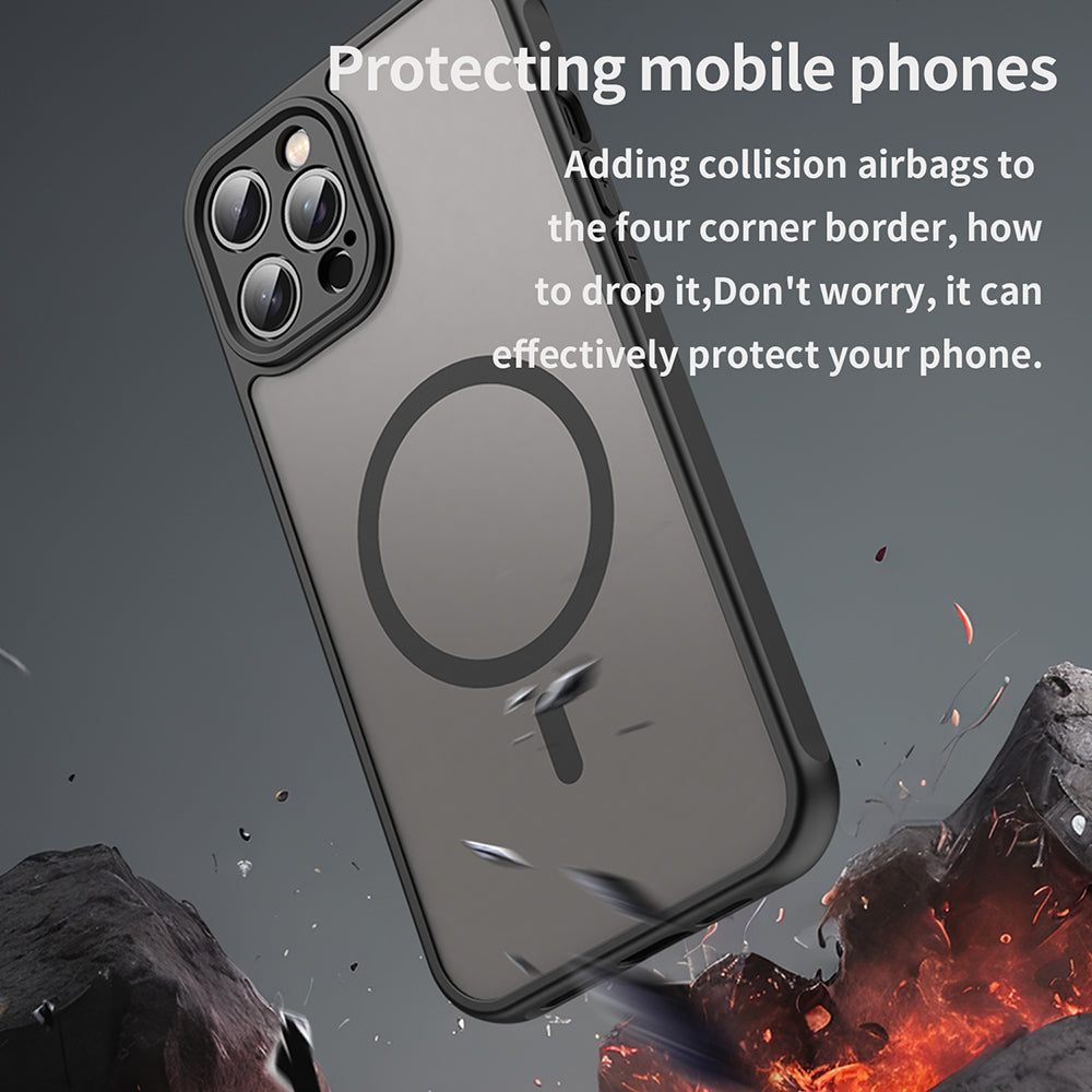 MagSafe maskica za Apple iPhone 12 Pro Max, Techsuit, HaloFrost II, Crna