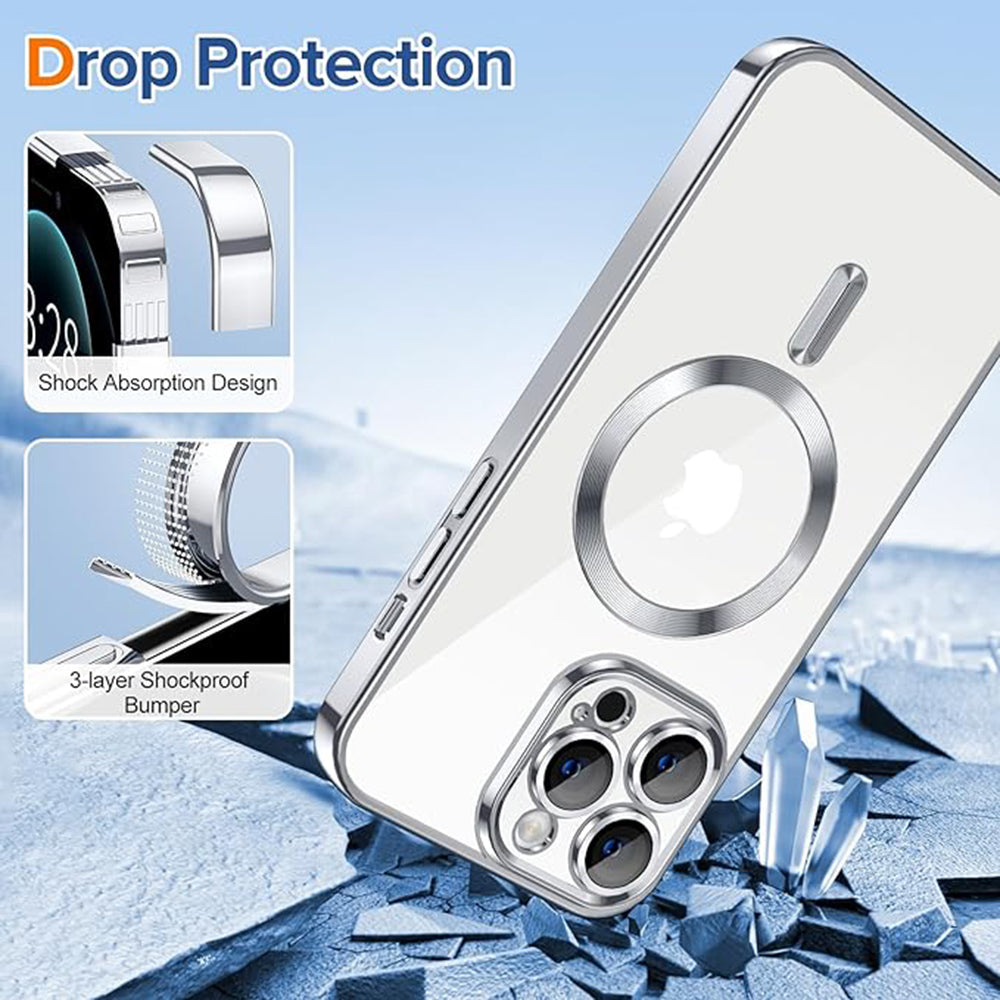 MagSafe futrola za Apple iPhone 12 Pro Max, Techsuit, Luxury Crystal, Srebrna