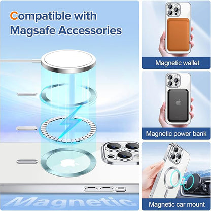 MagSafe futrola za Apple iPhone 12 Pro Max, Techsuit, Luxury Crystal, Srebrna