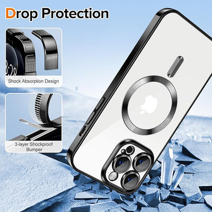 MagSafe maskica za Apple iPhone 12 Pro Max, Techsuit, Luxury Crystal, Crna