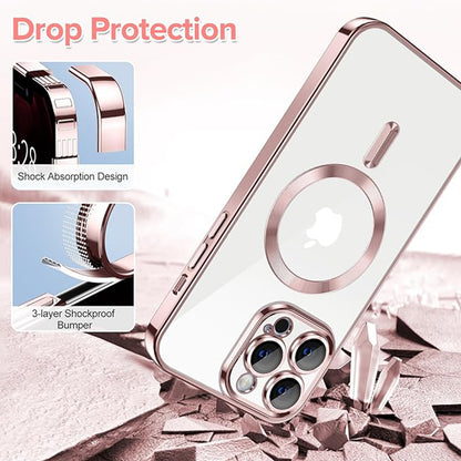 MagSafe maska za Apple iPhone 12 Pro Max, Techsuit, Luxury Crystal, Roza