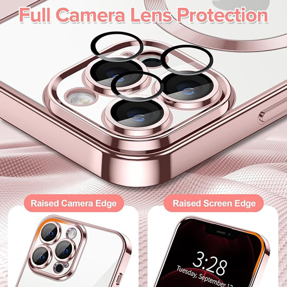 MagSafe maska za Apple iPhone 12 Pro Max, Techsuit, Luxury Crystal, Roza