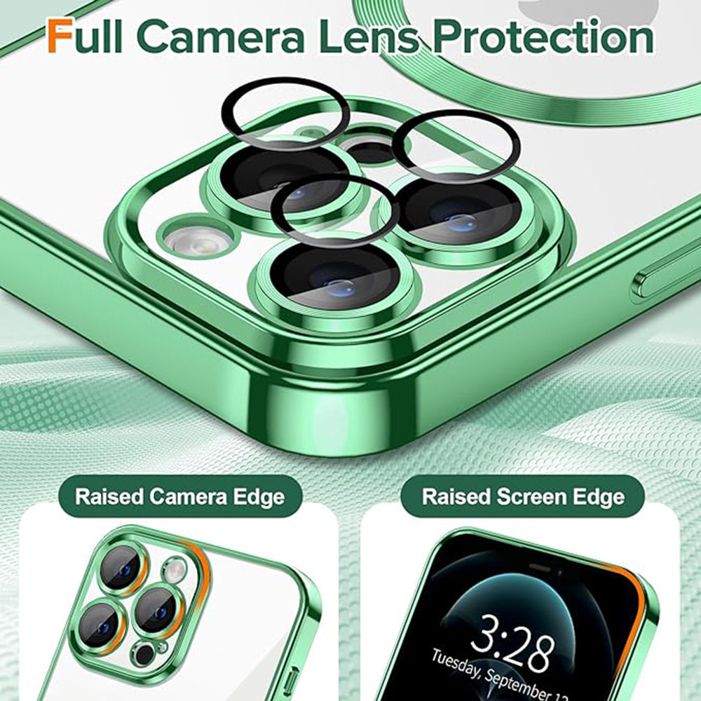 MagSafe maska za Apple iPhone 12 Pro Max, Techsuit, Luxury Crystal, Svijetlo Zelena