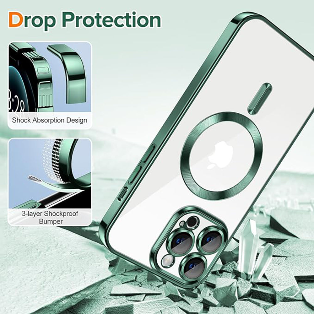 MagSafe maska za Apple iPhone 12 Pro Max, Techsuit, Luxury Crystal, Tamno Zelena