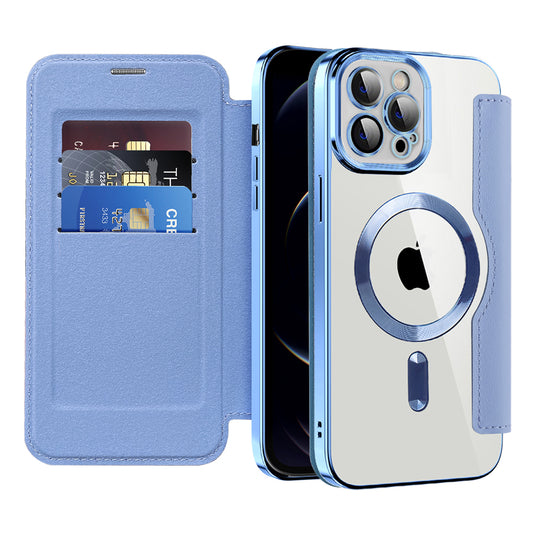 MagSafe futrola za Apple iPhone 12 Pro Max, Techsuit, SmartMag Book, Plava