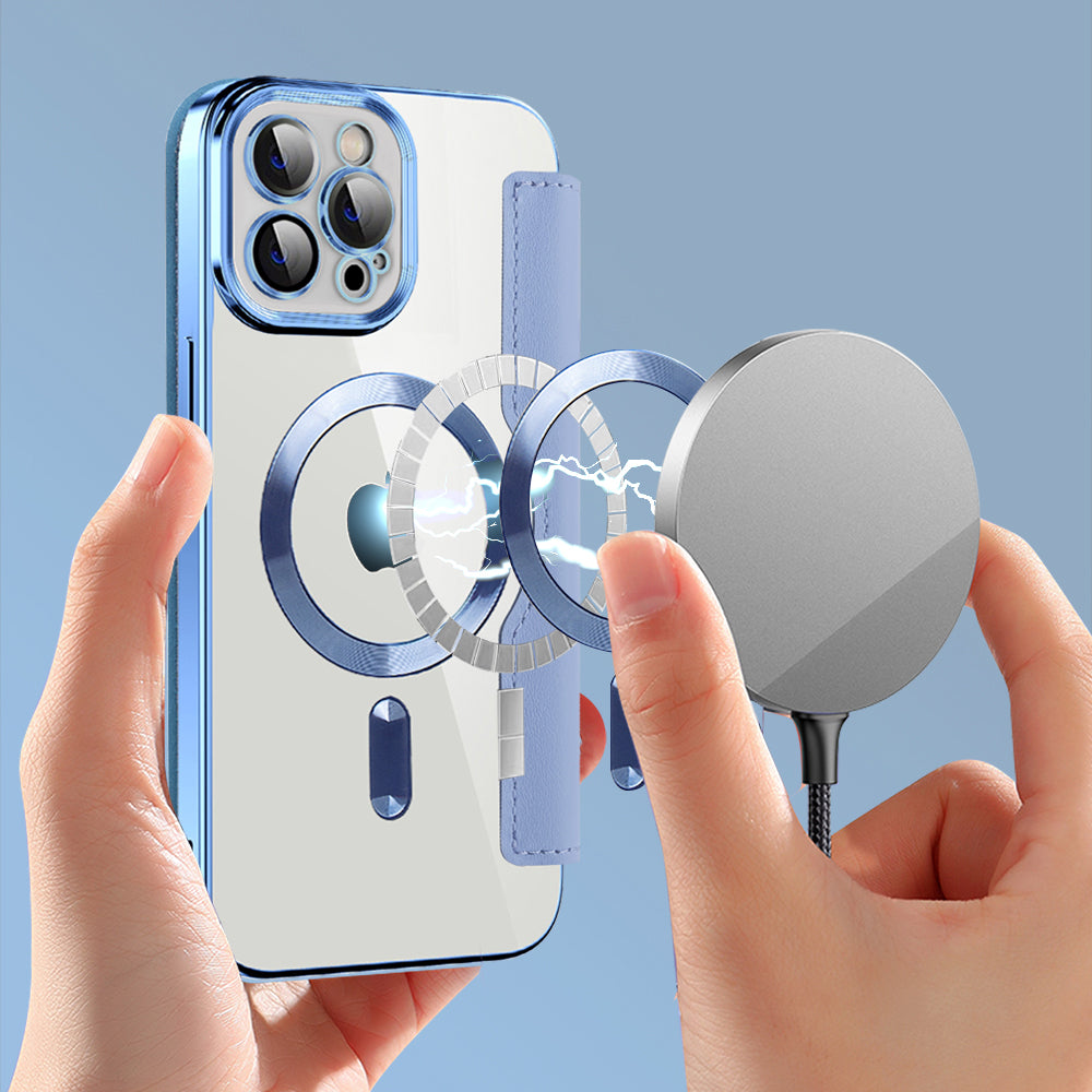 MagSafe futrola za Apple iPhone 12 Pro Max, Techsuit, SmartMag Book, Plava
