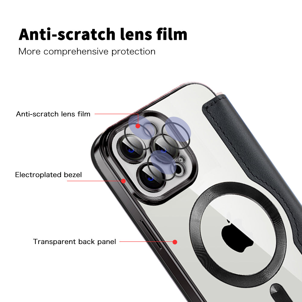MagSafe futrola za Apple iPhone 12 Pro Max, Techsuit, SmartMag Book, Crna
