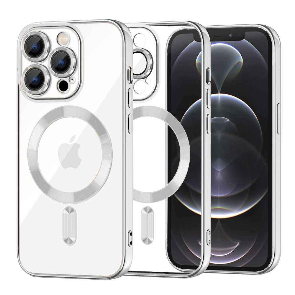 MagSafe futrola za Apple iPhone 12 Pro, Techsuit, Luxury Crystal, Srebrna