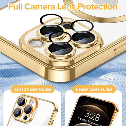 MagSafe futrola za Apple iPhone 12 Pro, Techsuit, Luxury Crystal, Zlatna