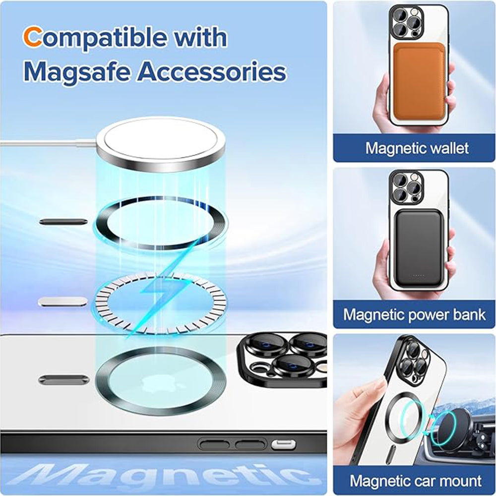 MagSafe futrola za Apple iPhone 12 Pro, Techsuit, Luxury Crystal, Crna