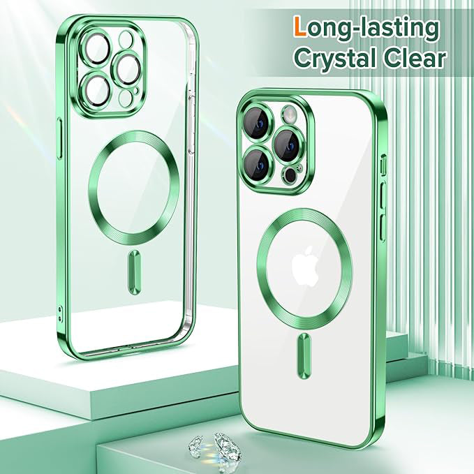 MagSafe maska za Apple iPhone 12 Pro, Techsuit, Luxury Crystal, Svijetlo Zelena