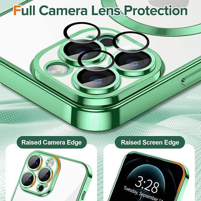 MagSafe maska za Apple iPhone 12 Pro, Techsuit, Luxury Crystal, Svijetlo Zelena