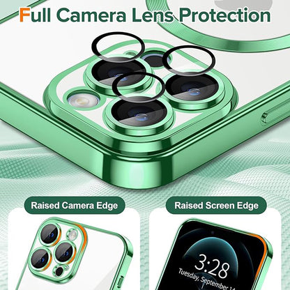 MagSafe maska za Apple iPhone 12 Pro, Techsuit, Luxury Crystal, Svijetlo Zelena