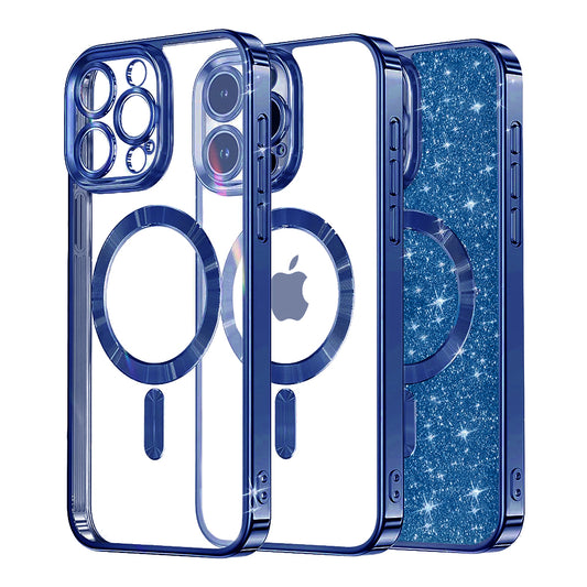 MagSafe maska za Apple iPhone 12 Pro, Techsuit, Luxury Glitter, Tamno Plava