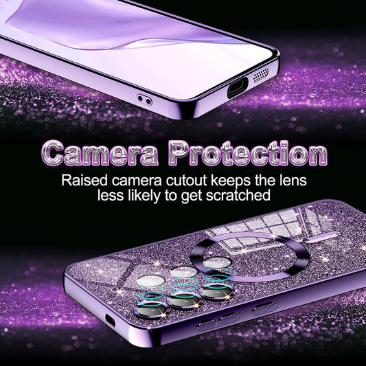 MagSafe futrola za Apple iPhone 12 Pro, Techsuit, Luxury Glitter, Srebrna