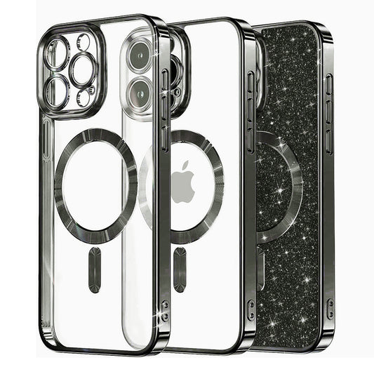 MagSafe futrola za Apple iPhone 12 Pro, Techsuit, Luxury Glitter, Crna