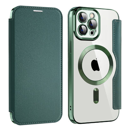 MagSafe futrola za Apple iPhone 12 Pro, Techsuit, SmartMag Book, Zelena