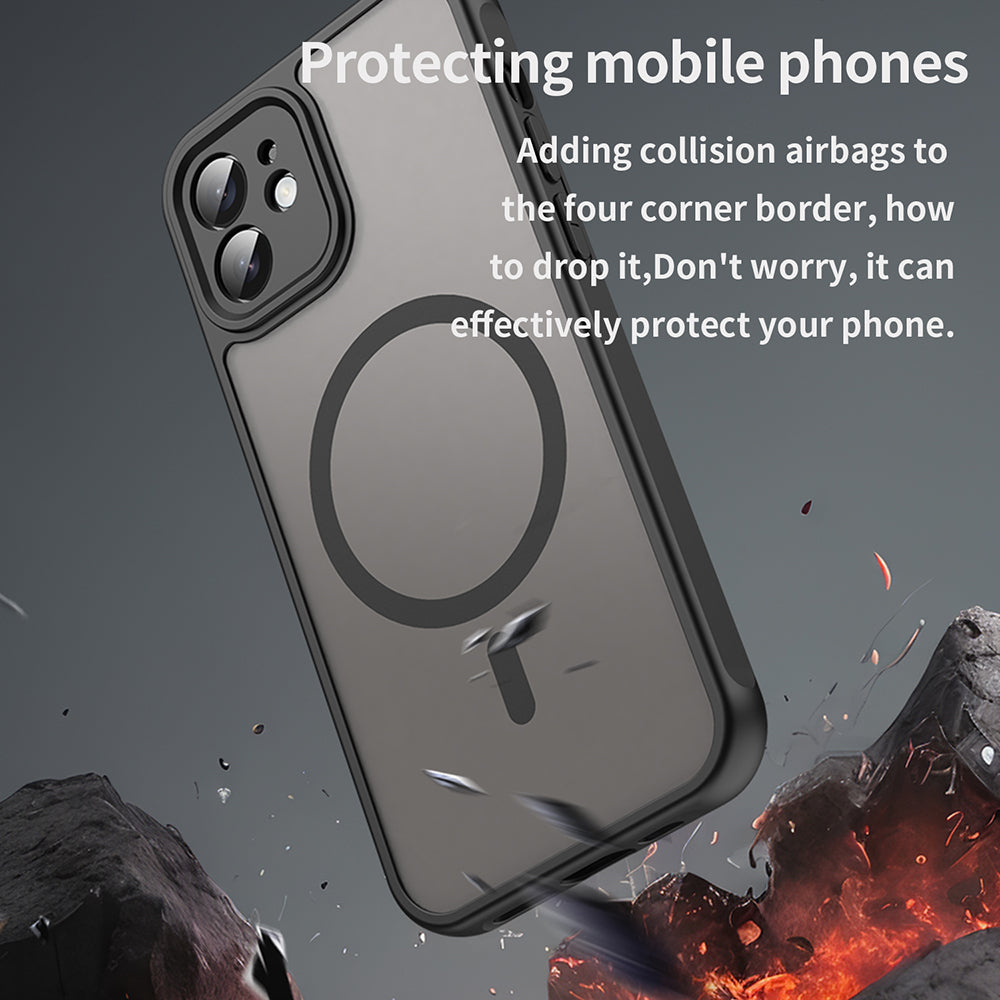 MagSafe maskica za Apple iPhone 12, Techsuit, HaloFrost II, Crna