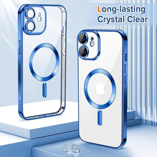MagSafe maska za Apple iPhone 12, Techsuit, Luxury Crystal, Tamno Plava