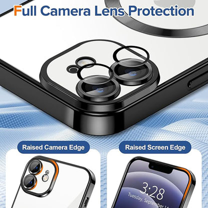 MagSafe futrola za Apple iPhone 12, Techsuit, Luxury Crystal, Crna