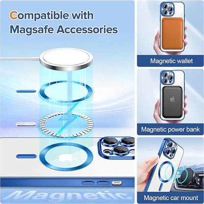 MagSafe futrola za Apple iPhone 13 Pro Max, Techsuit, Luxury Crystal, Tamno Plava