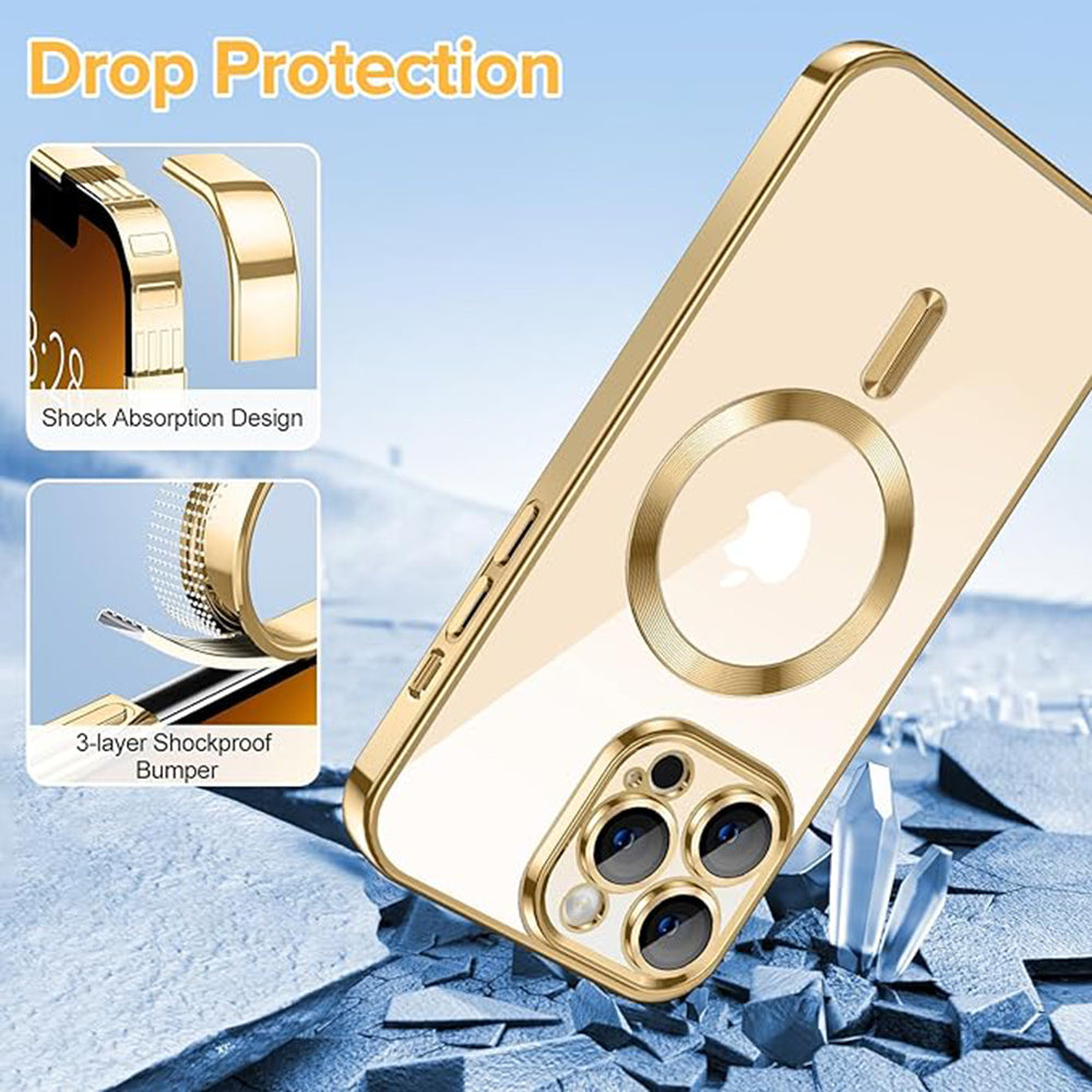 MagSafe futrola za Apple iPhone 13 Pro Max, Techsuit, Luxury Crystal, Zlatna